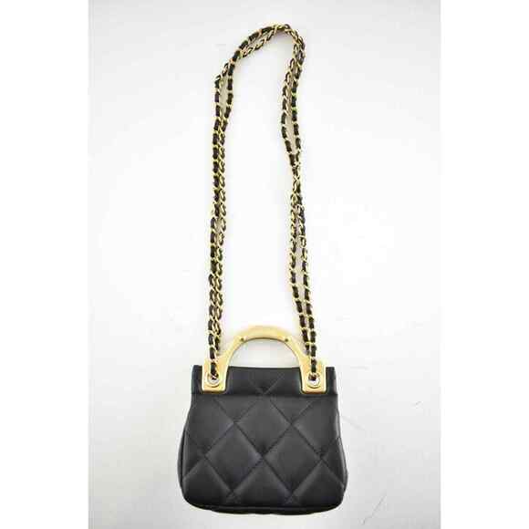 Chanel 21A Black Mini Flap Card Holder With Chain Handle Shoulder Crossbody Bag - Picture 10 of 12